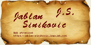 Jablan Šiniković vizit kartica